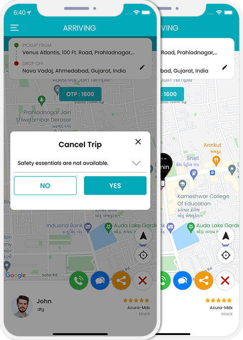 user app login and registration screen