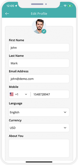 Service provider can update their profile