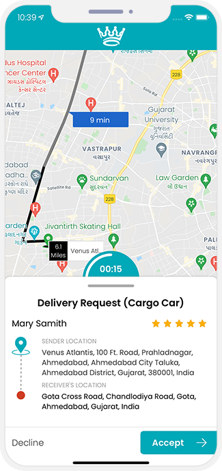 Provider accept or decline request