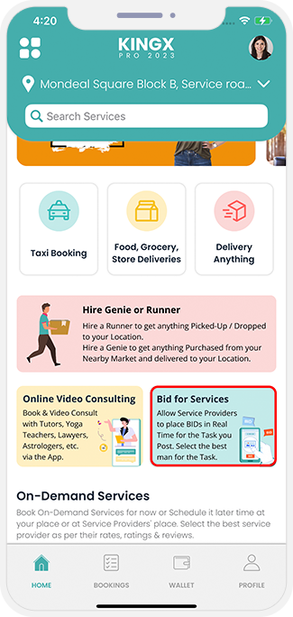 choose service categories