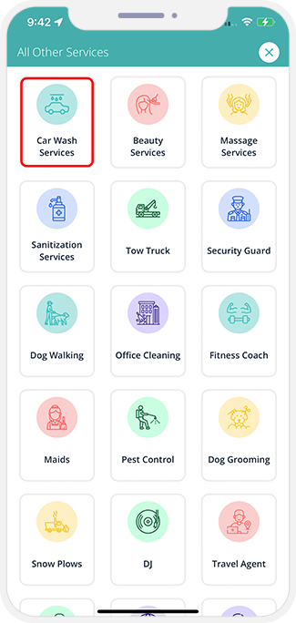 choose service categories