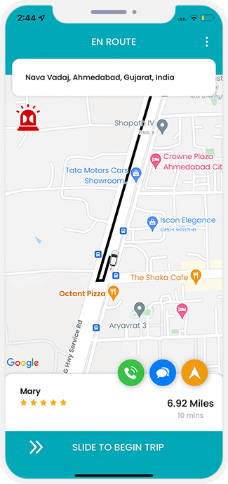 rider get notification for trip started