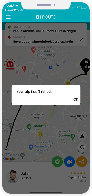Trip completed