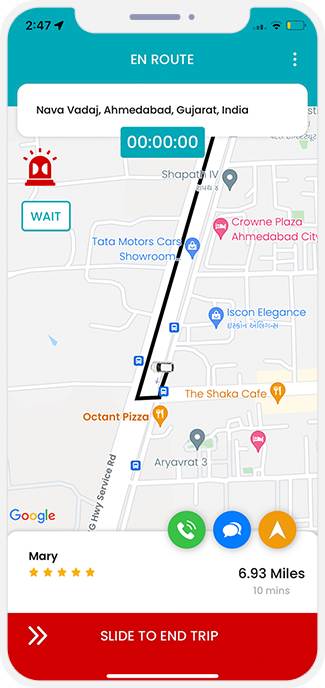 driver slide to end trip and rider get notification for Trip completed