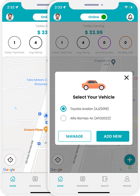 Select booking location