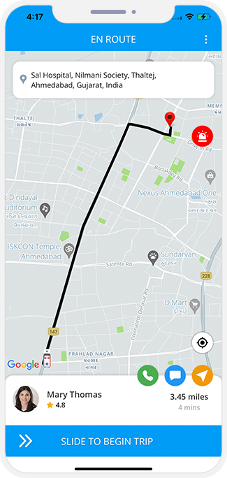 rider get notification for trip started