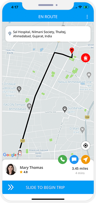 trip started rider get notification for trip started