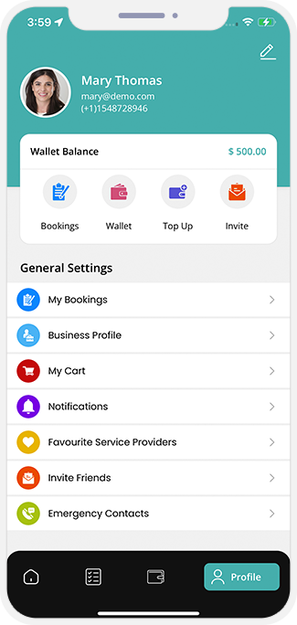 user app menu user app menu