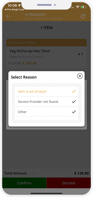 Order cancellation by Store Order cancellation by Store