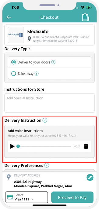 Voice Instruction for Delivery Driver