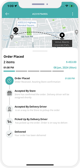 user track the order