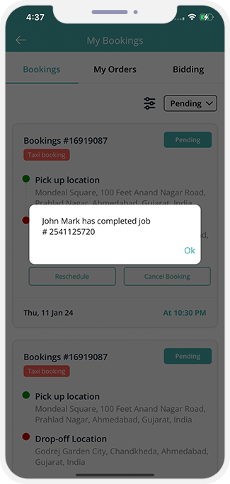 Select booking location Select booking location
