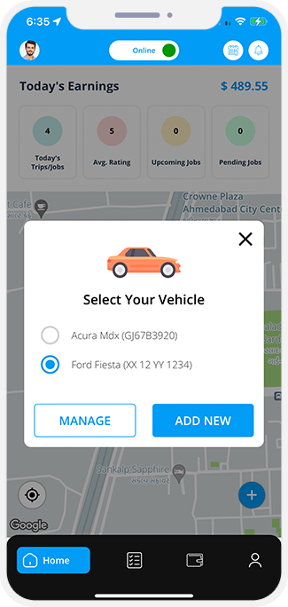 Select booking location