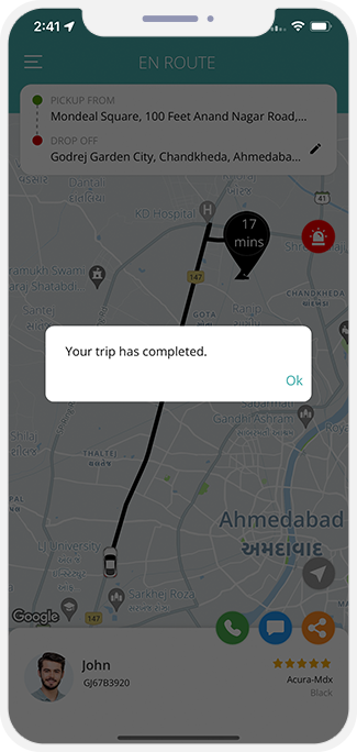 Trip completed Trip completed