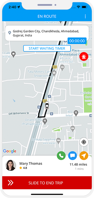 driver slide to end trip driver slide to end trip and rider get notification for Trip completed