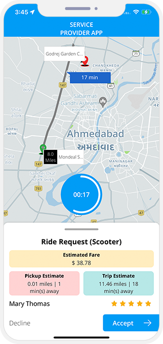 Provider accept or decline request Provider accept or decline request