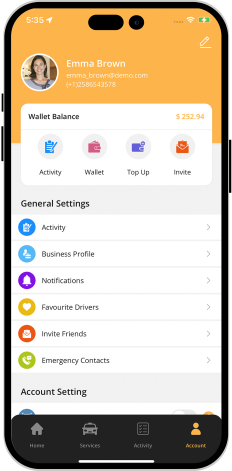components of Lyft clone app