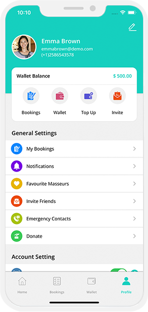 user app menu