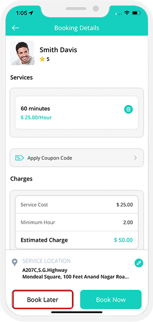 Select booking location