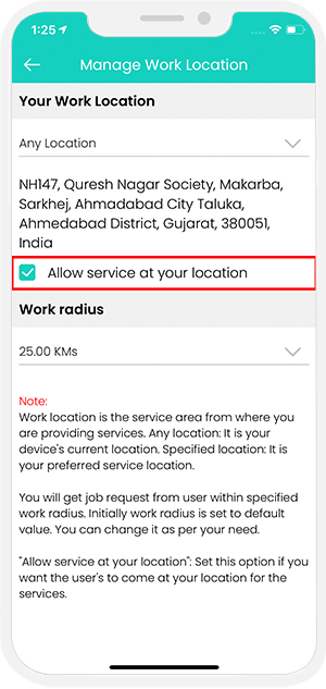 provider manage work location