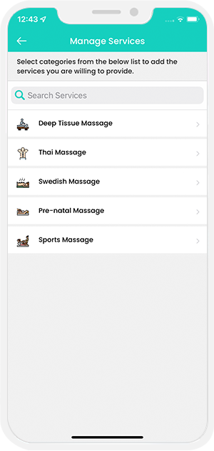 choose service categories