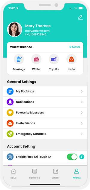 user app menu