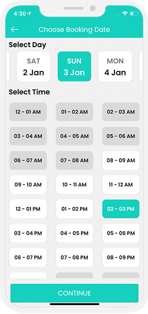 Select booking location