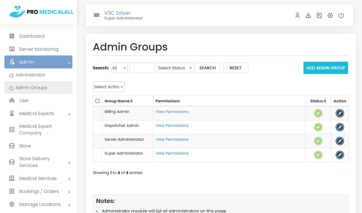 Admin Groups