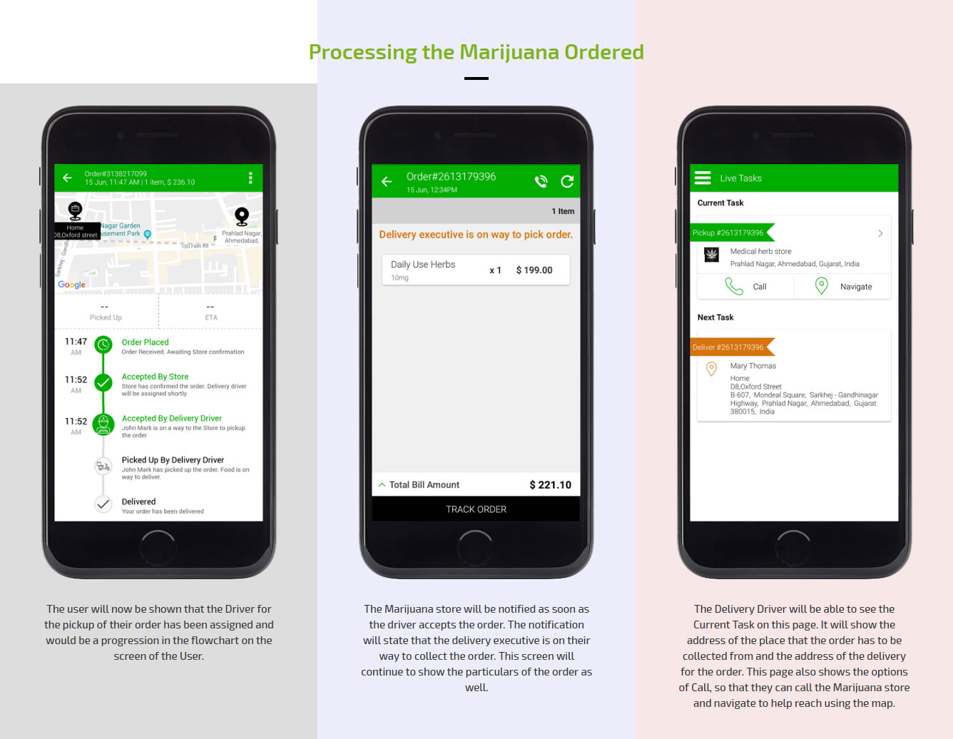 processing ordered marijuana