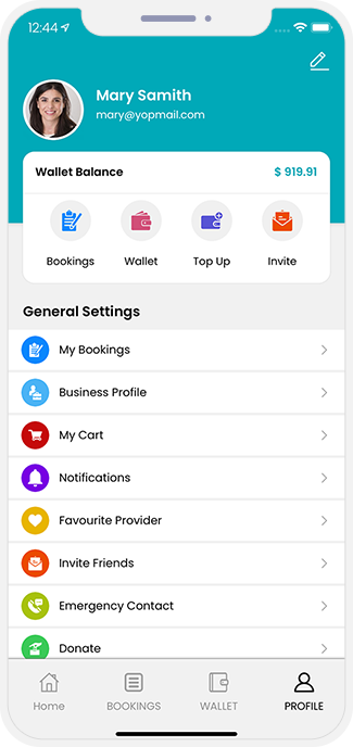 user app menu