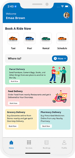 user select service and location