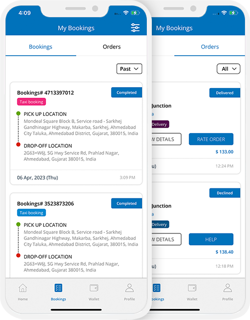 user app login and registration screen