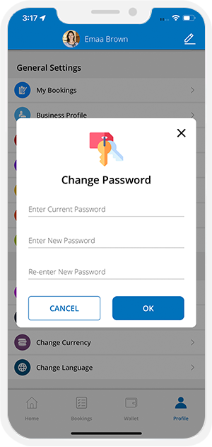 Change Password Screen