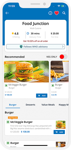 place an order from the Restaurant