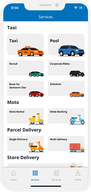 user select service and location
