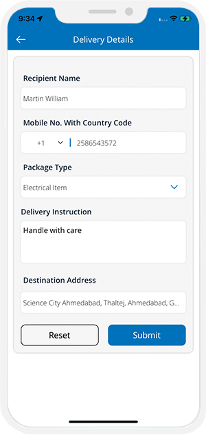 delivery details
