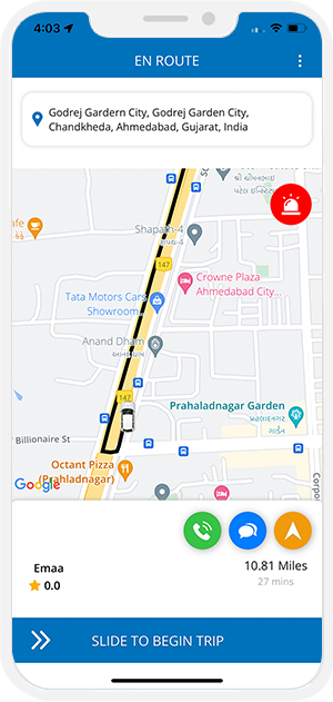 rider get notification for trip started