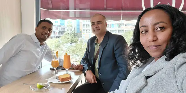 V3Cube team during a business trip in Ethiopia