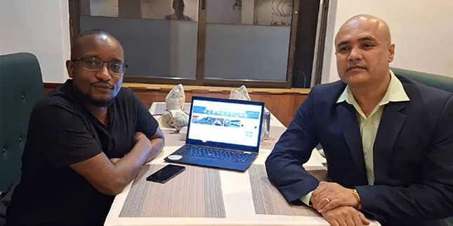 V3Cube leadership during a client visit in Nairobi, Kenya
