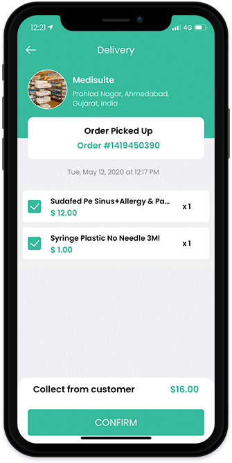 delivery driver pickup order