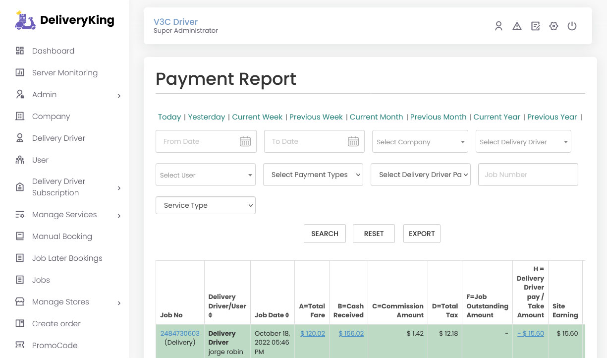 payment report