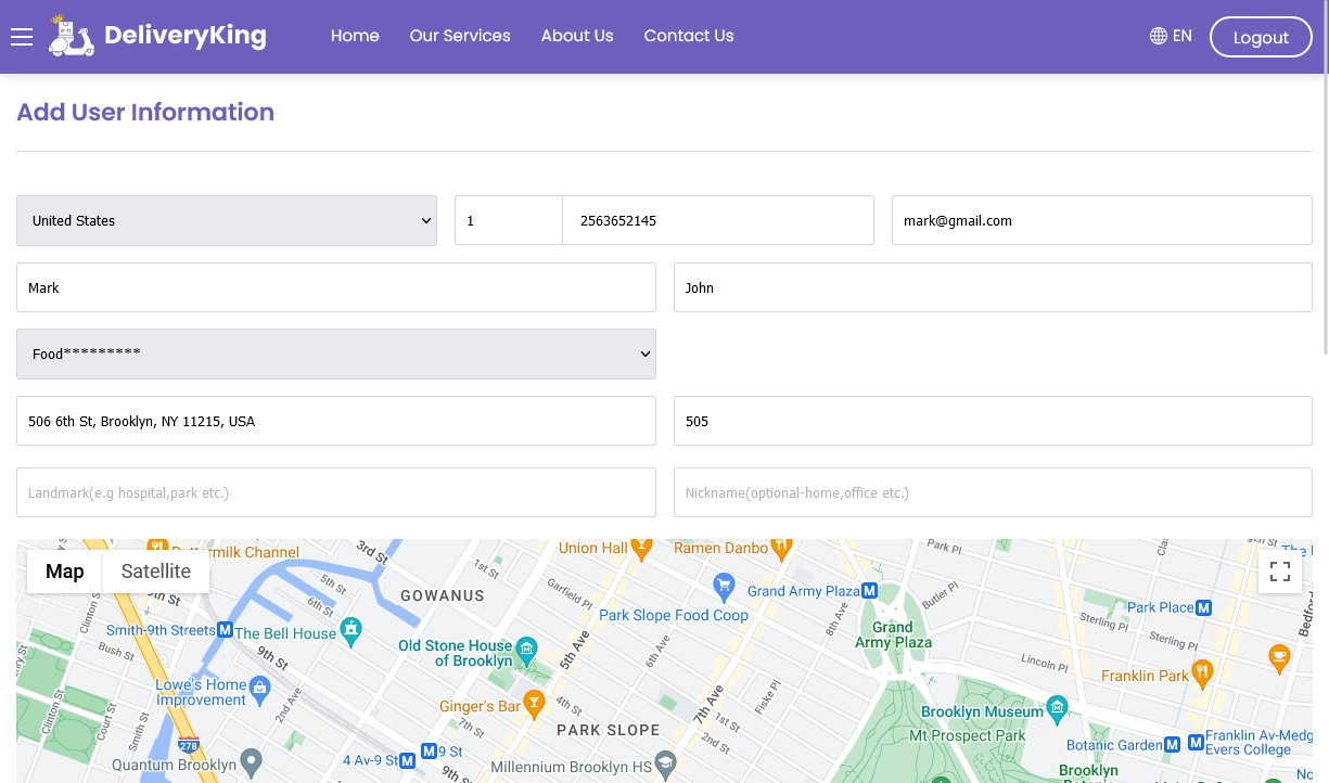 add user information