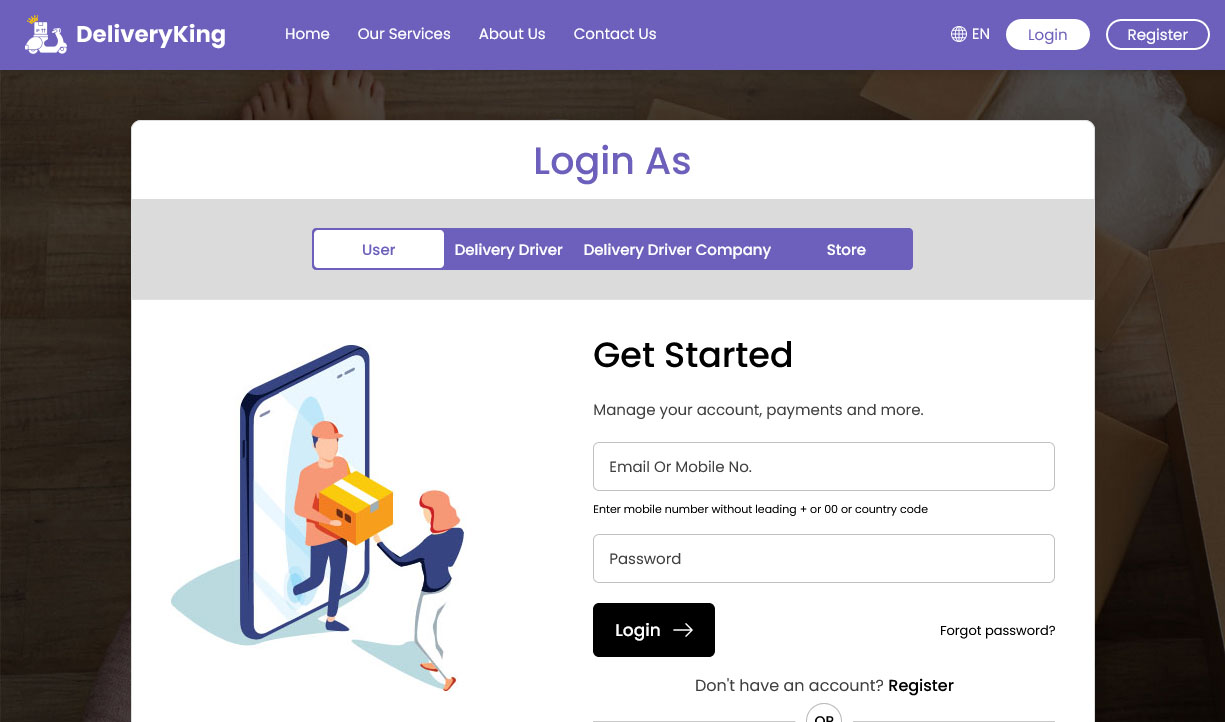 login as user