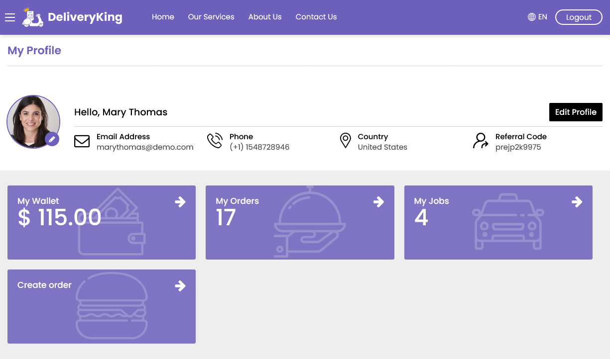 user profile
