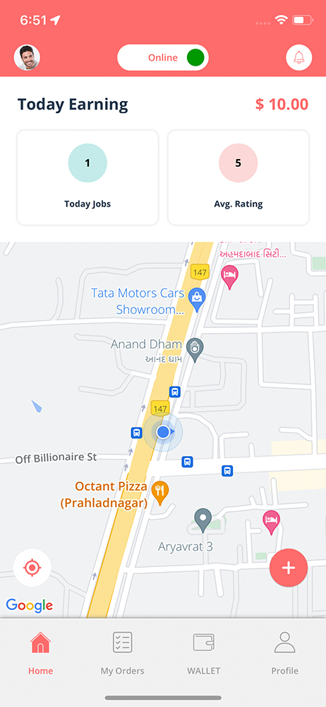 delivery driver app