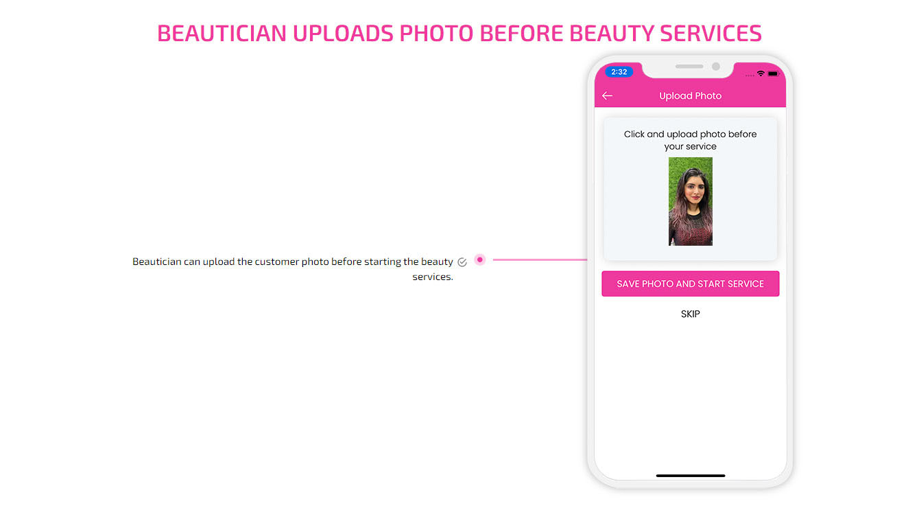 Beautician Uploads Photo