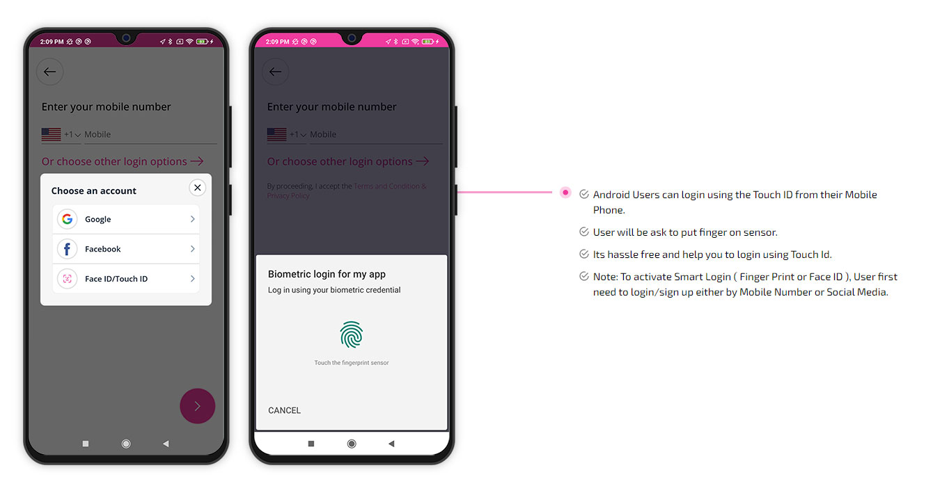 Biometric Login