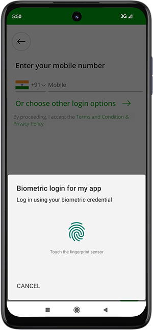 Biometric Login