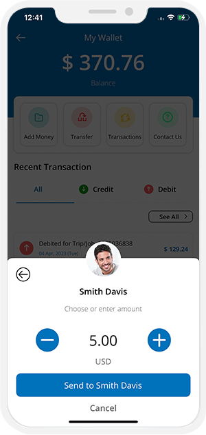 wallet-to-wallet money transfer