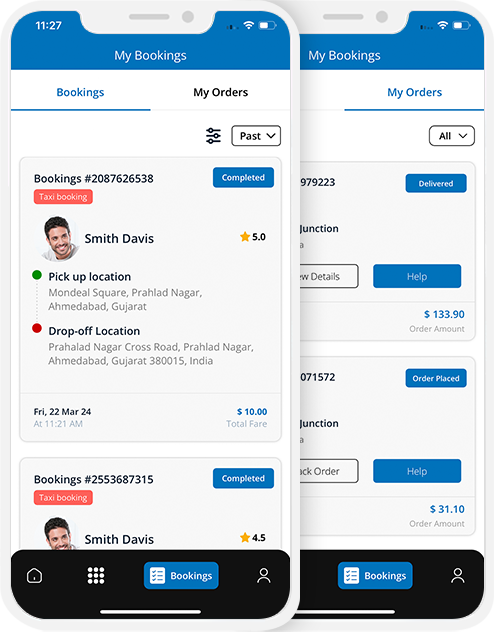 user app login and registration screen